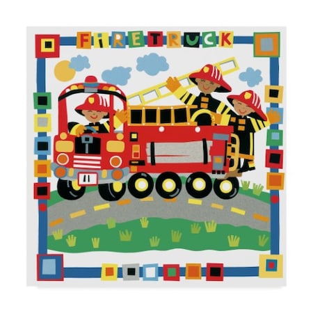 Cheryl Piperberg 'Firetruck' Canvas Art,14x14